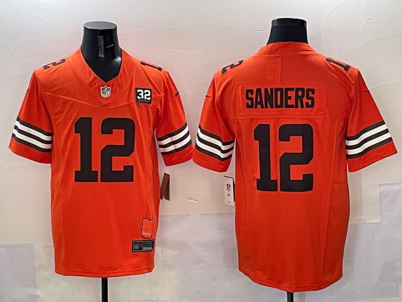 Men 2026 Cleveland Browns #12 Sanders Orange 3th generations Nike Limited NFL Jersey 021